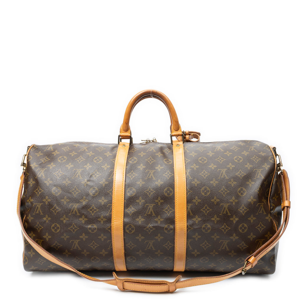Travel Bag Keepall Bandouliere 55 Brown Monogram Canvas