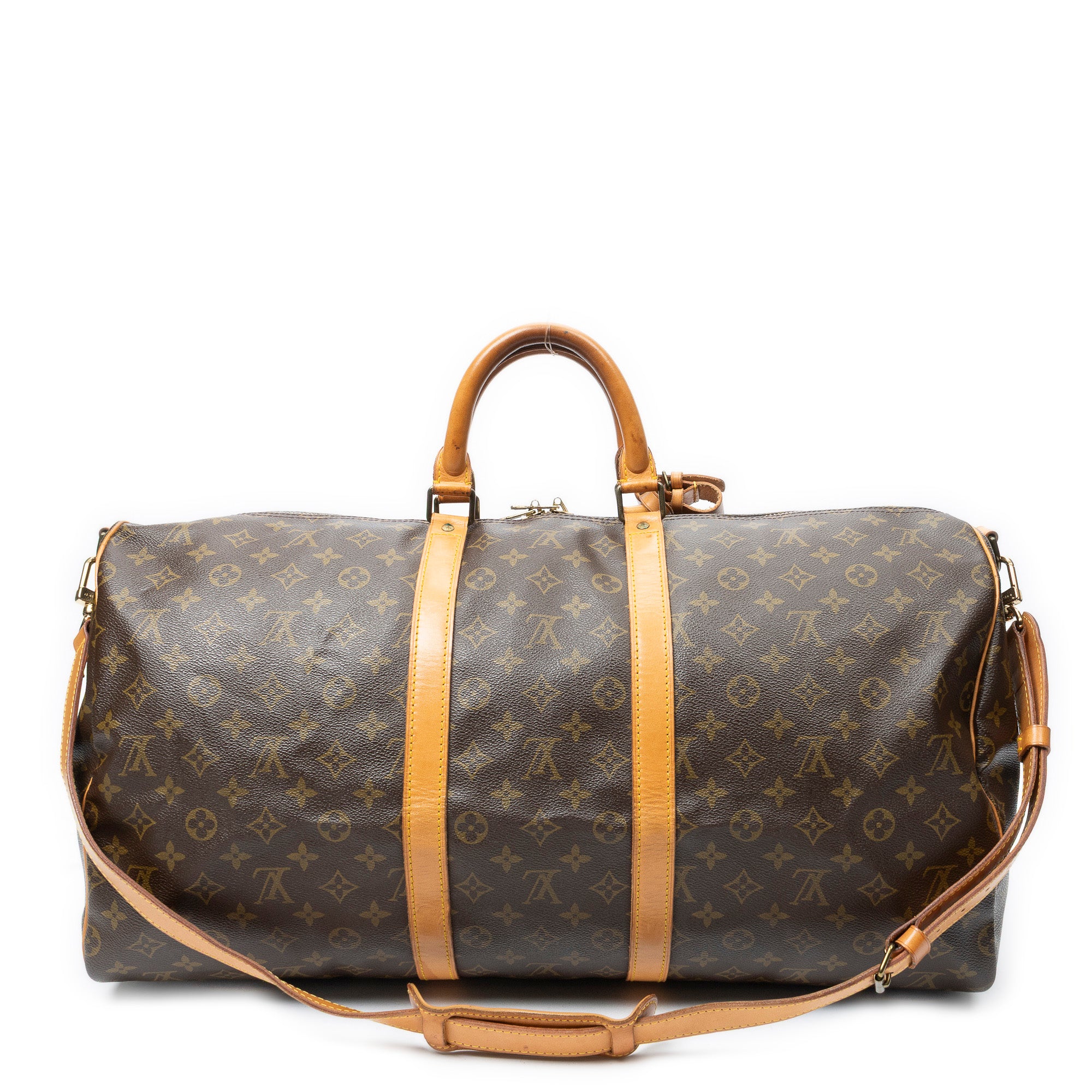 Travel Bag Keepall Bandouliere 55 Brown Monogram Canvas