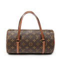 Handbag Papillon 26 Brown Monogram Canvas
