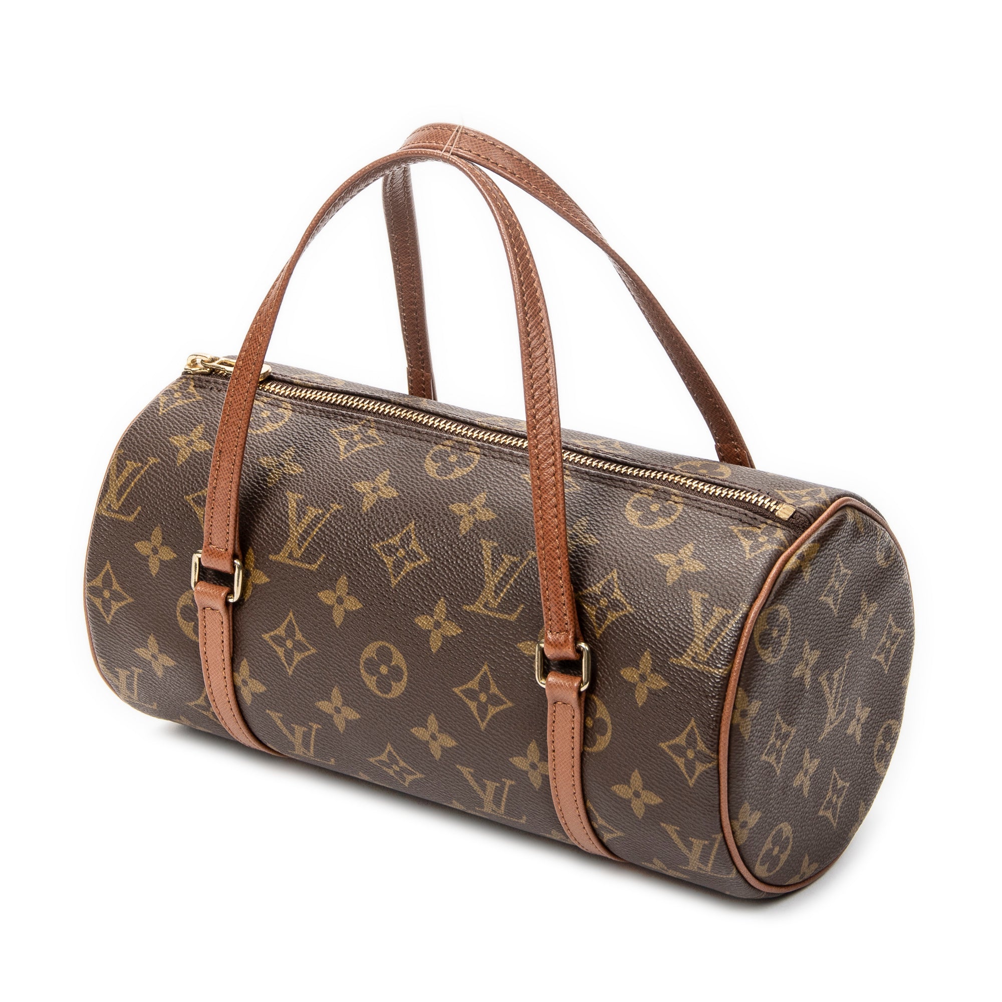 Handbag Papillon 26 Brown Monogram Canvas