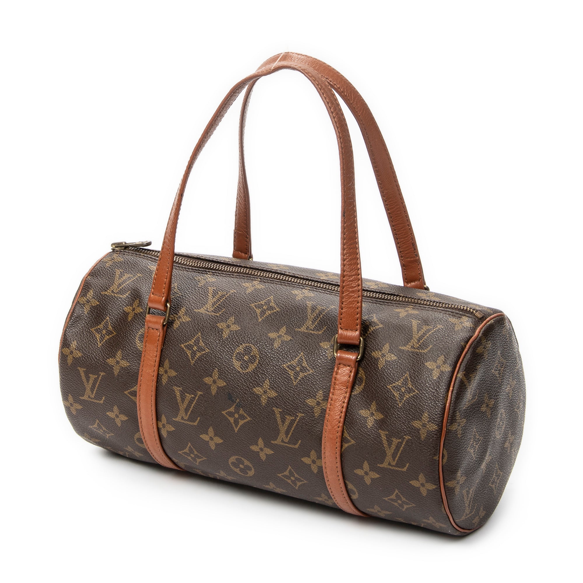 Handbag Papillon 30 Brown Monogram Canvas