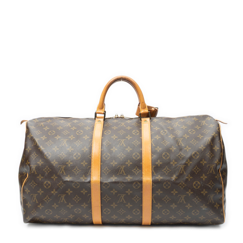 Travel Bag Keepall 55 Brown Monogram Canvas
