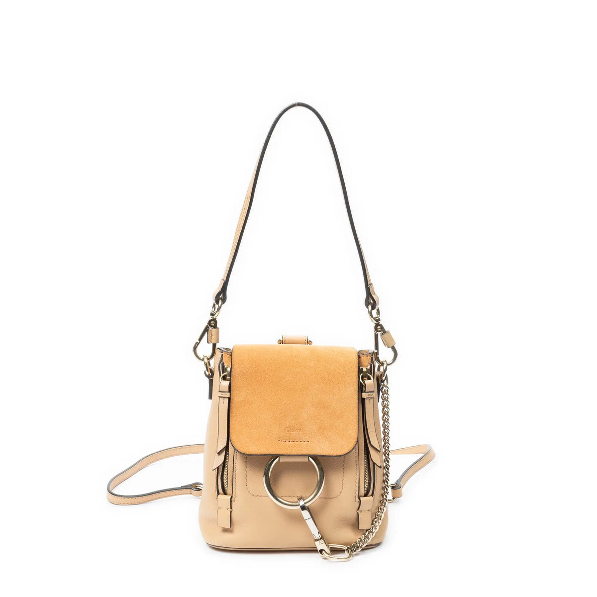 Mochila Mini Faye Piel de Becerro Beige