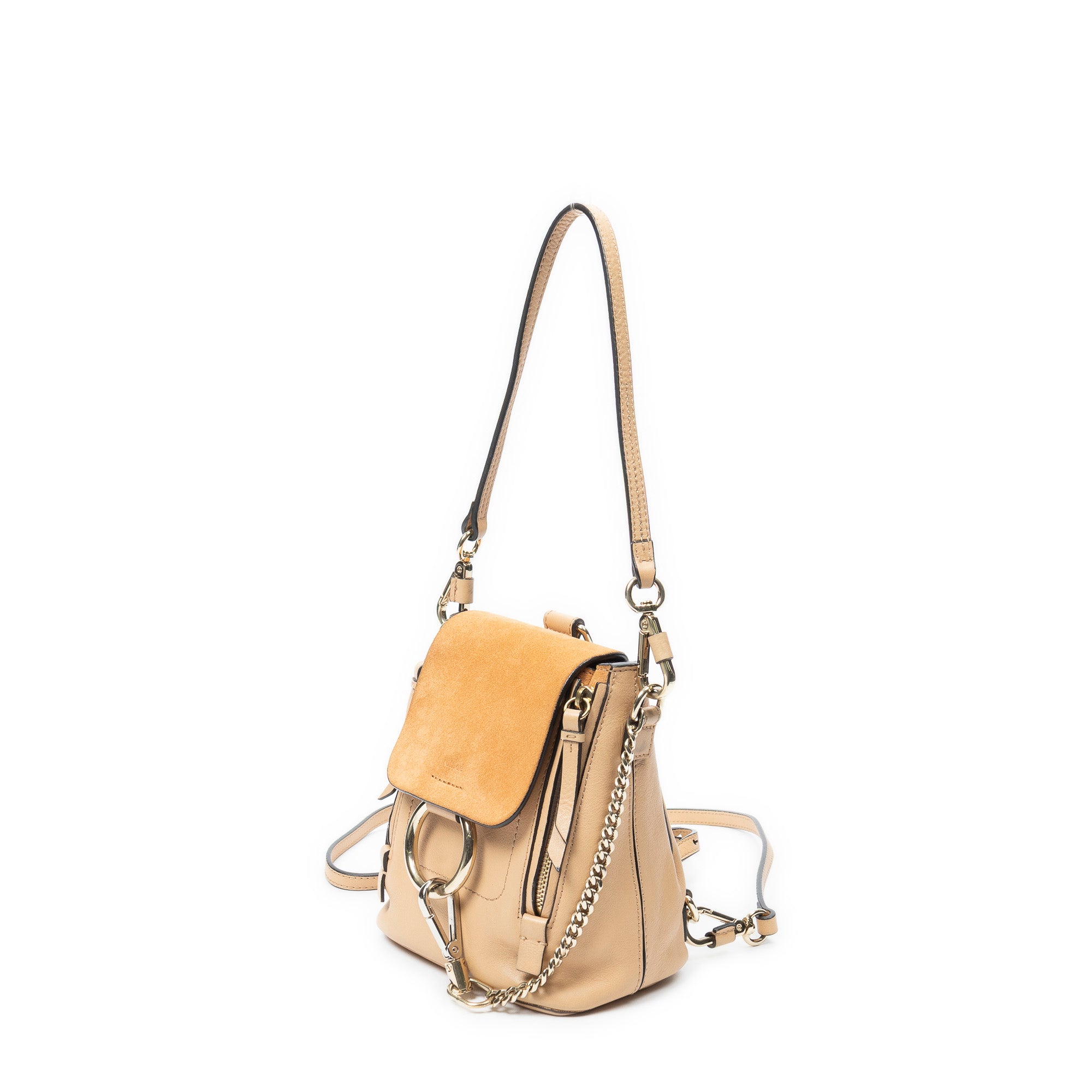 Backpack Mini Faye Backpack Beige Calfskin Leather