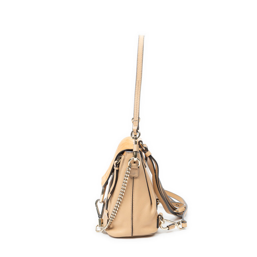 Backpack Mini Faye Backpack Beige Calfskin Leather