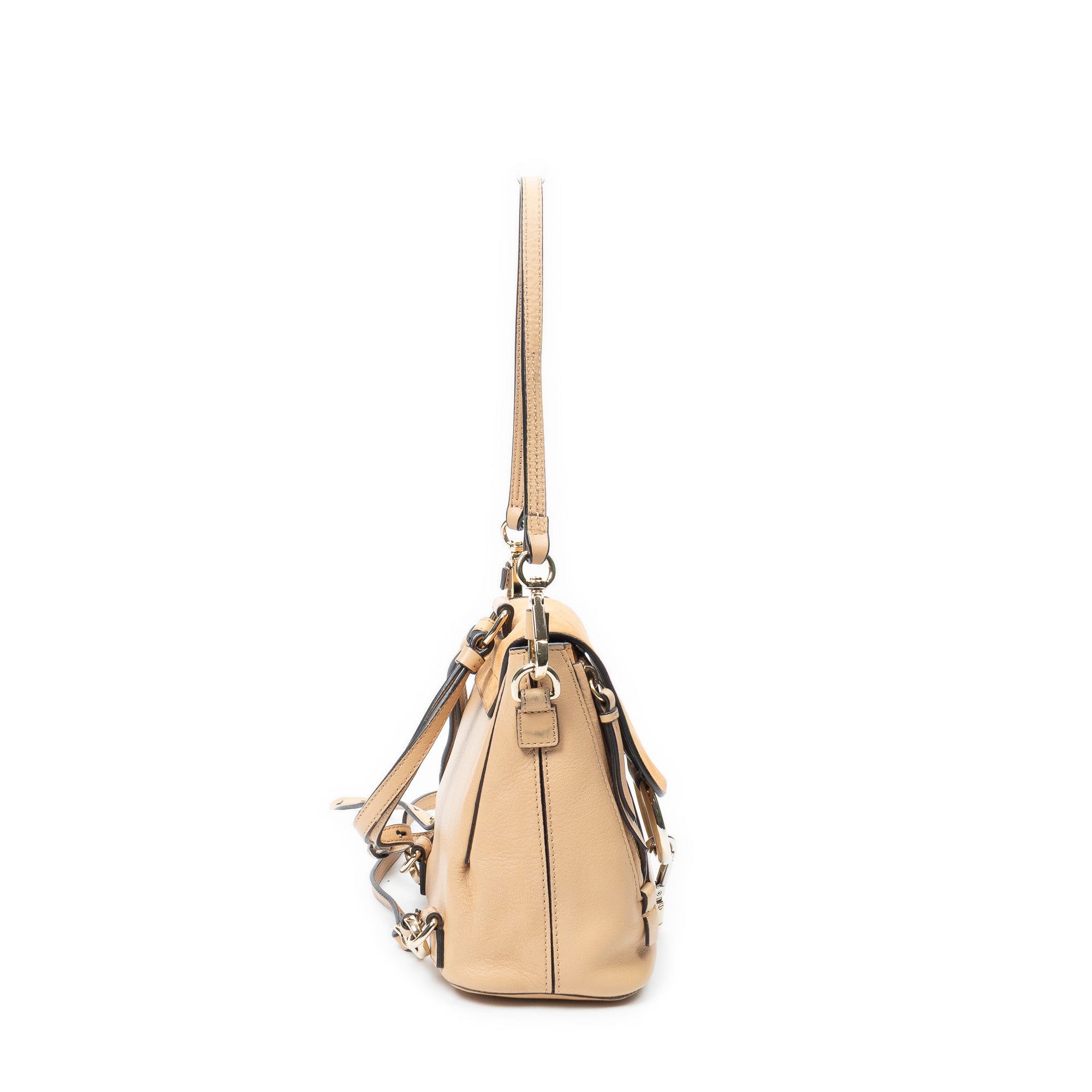 Backpack Mini Faye Backpack Beige Calfskin Leather