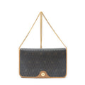 Shoulder Bag Vintage Full Flap Chain Clutch Grey Honeycomb Coated Canvas