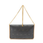 Shoulder Bag Vintage Full Flap Chain Clutch Grey Honeycomb Coated Canvas