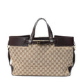Handbag Horizontal Belt Tote Beige Monogrammed Canvas