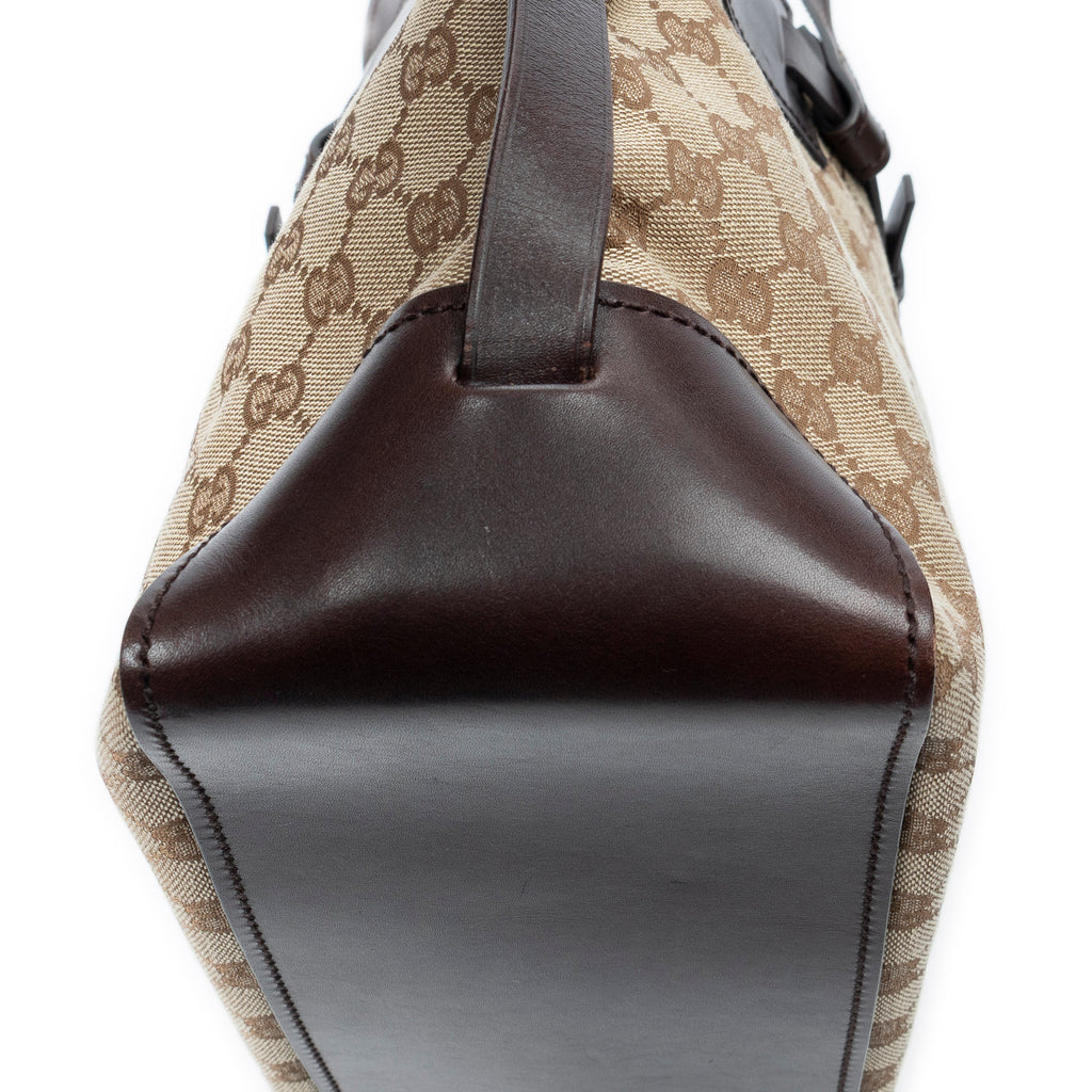 Handbag Horizontal Belt Tote Beige Monogrammed Canvas