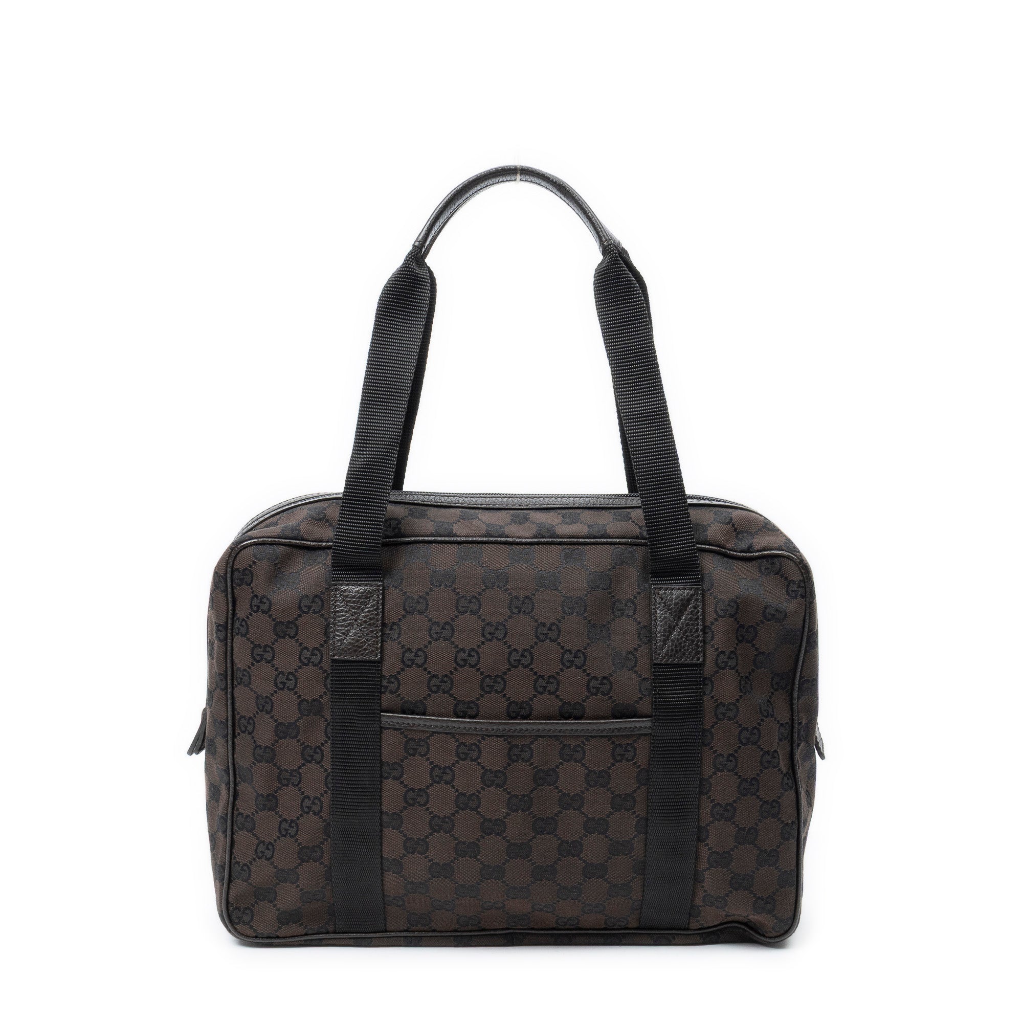 Shoulder Bag Laptop Bag Dark Brown Monogrammed Canvas