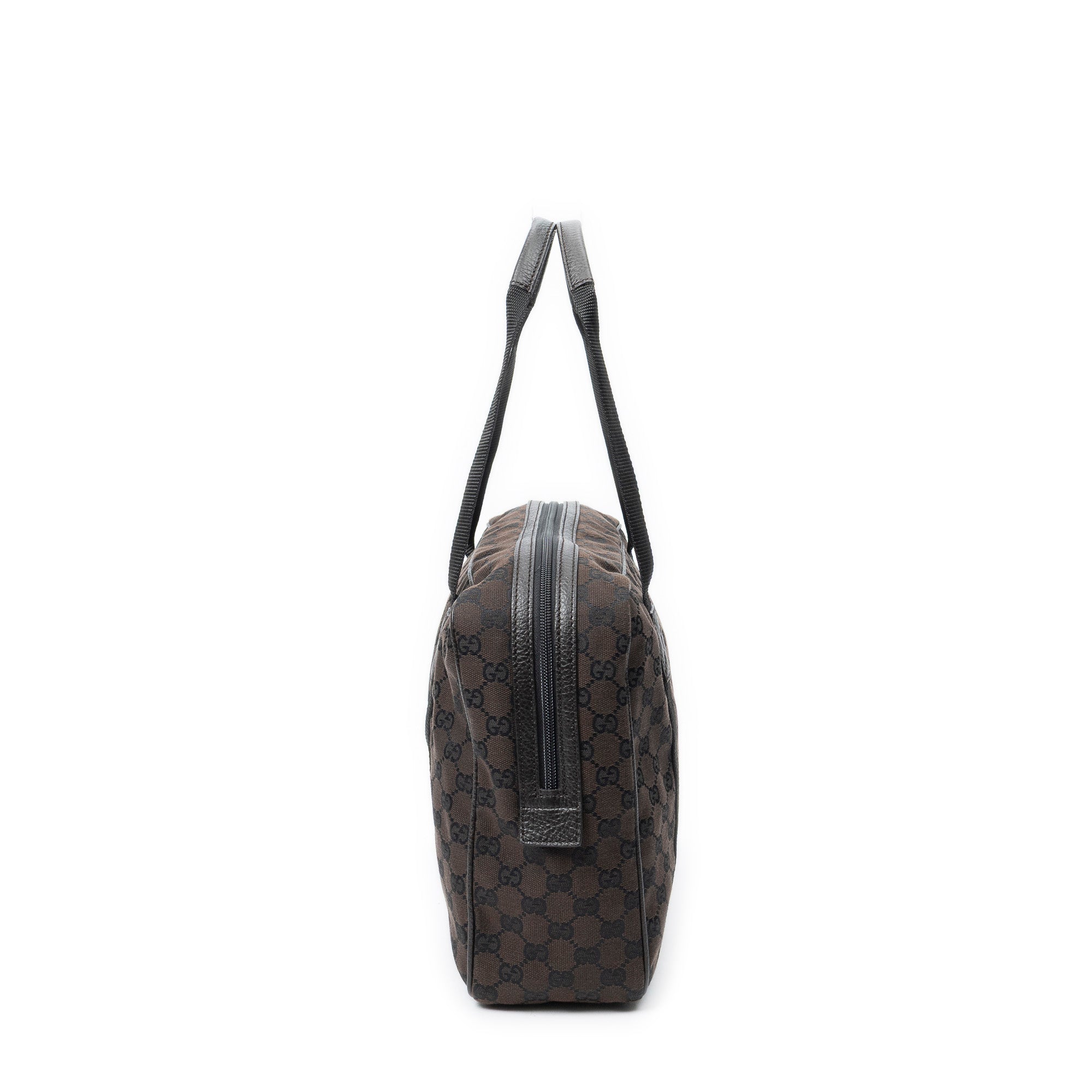 Shoulder Bag Laptop Bag Dark Brown Monogrammed Canvas