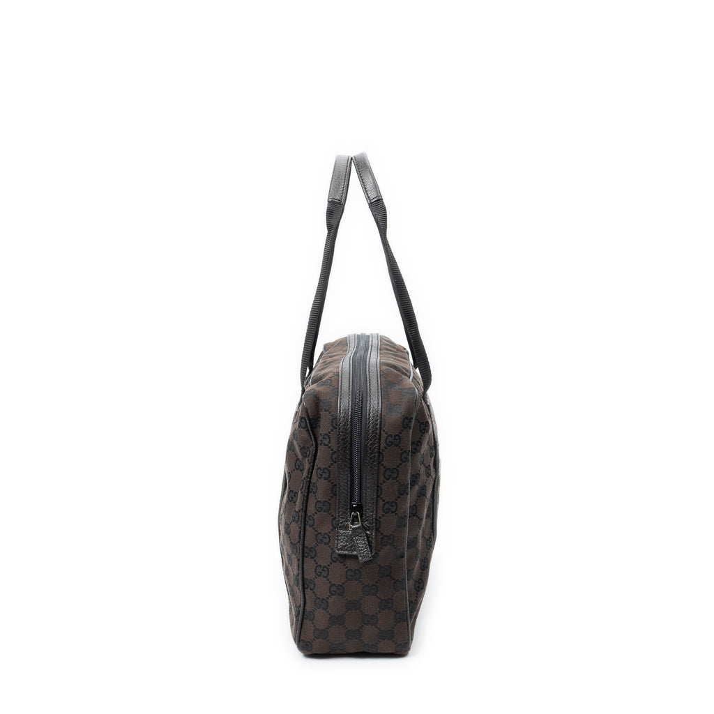 Shoulder Bag Laptop Bag Dark Brown Monogrammed Canvas