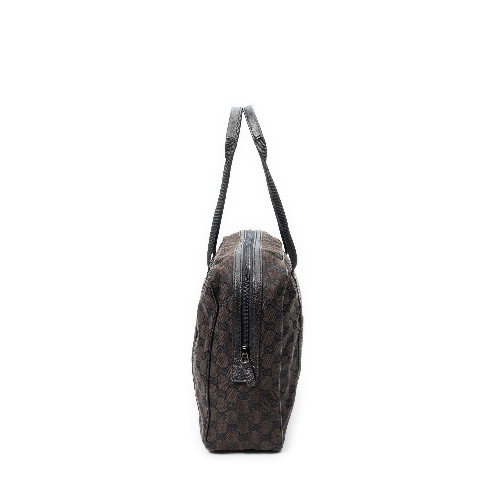 Shoulder Bag Laptop Bag Dark Brown Monogrammed Canvas