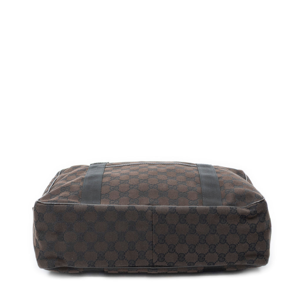 Shoulder Bag Laptop Bag Dark Brown Monogrammed Canvas