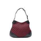 Shoulder Bag Small Hobo Red Monogrammed Canvas