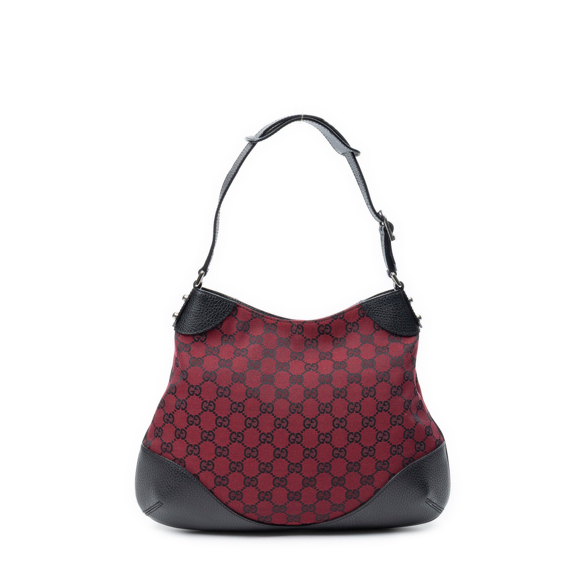 Shoulder Bag Small Hobo Red Monogrammed Canvas