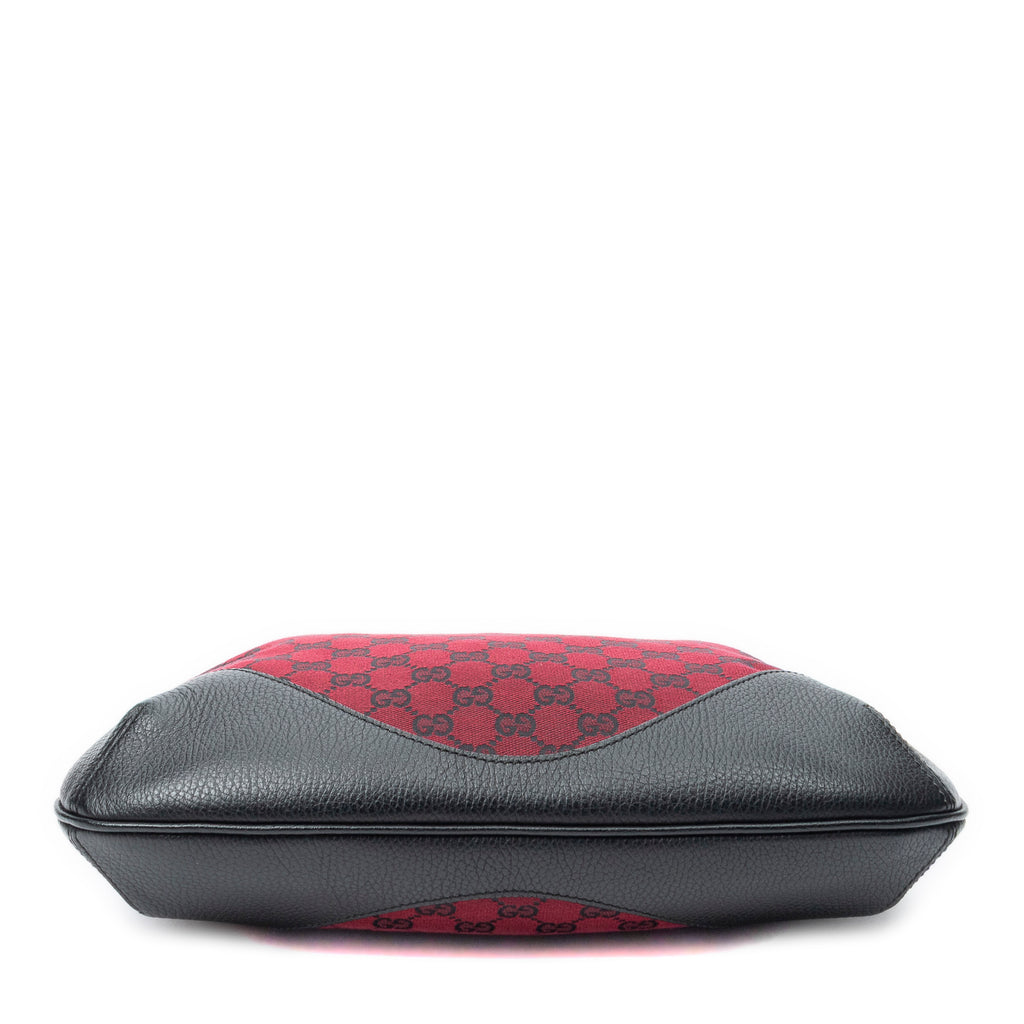 Shoulder Bag Small Hobo Red Monogrammed Canvas