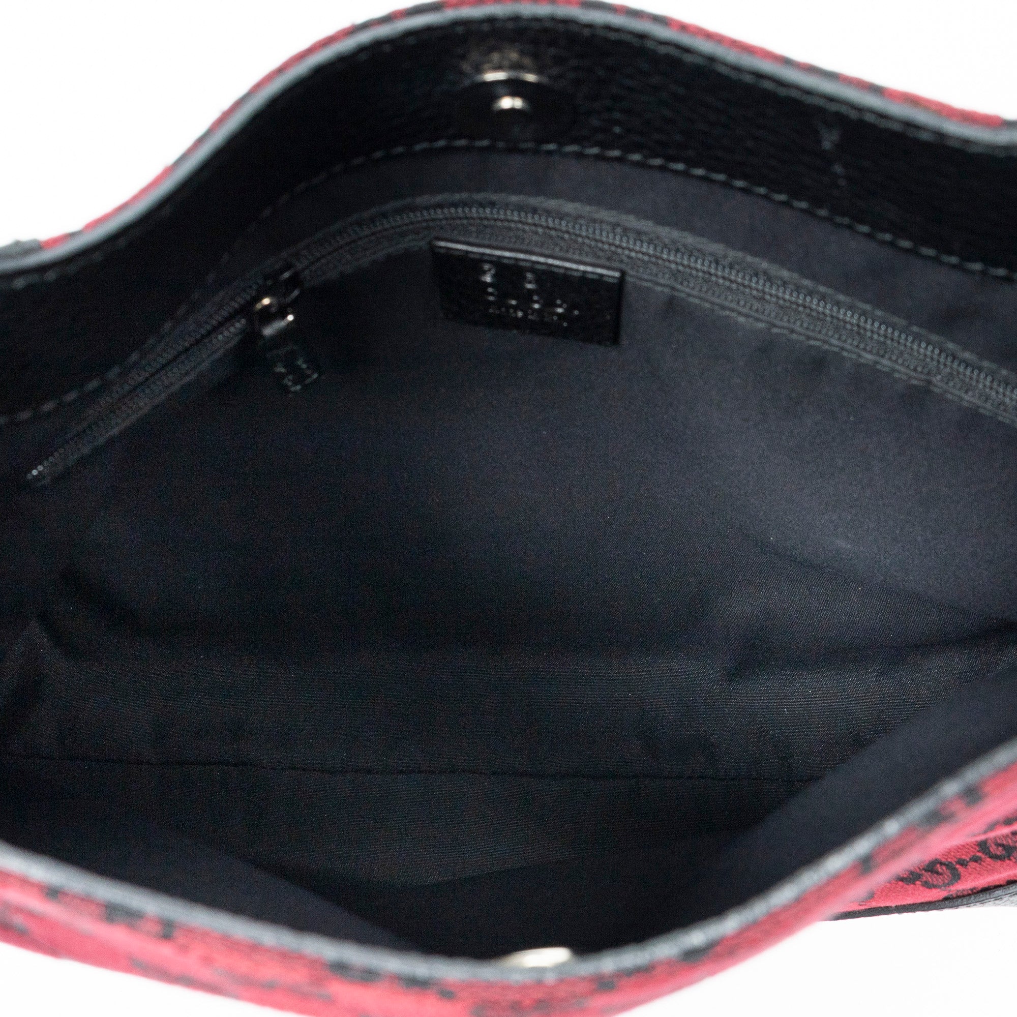 Shoulder Bag Small Hobo Red Monogrammed Canvas