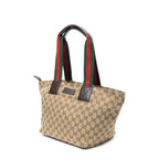 Shoulder Bag Medium Web Trapeze Tote Brown Monogrammed Canvas