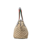 Shoulder Bag Medium Web Trapeze Tote Brown Monogrammed Canvas