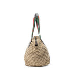 Shoulder Bag Medium Web Trapeze Tote Brown Monogrammed Canvas