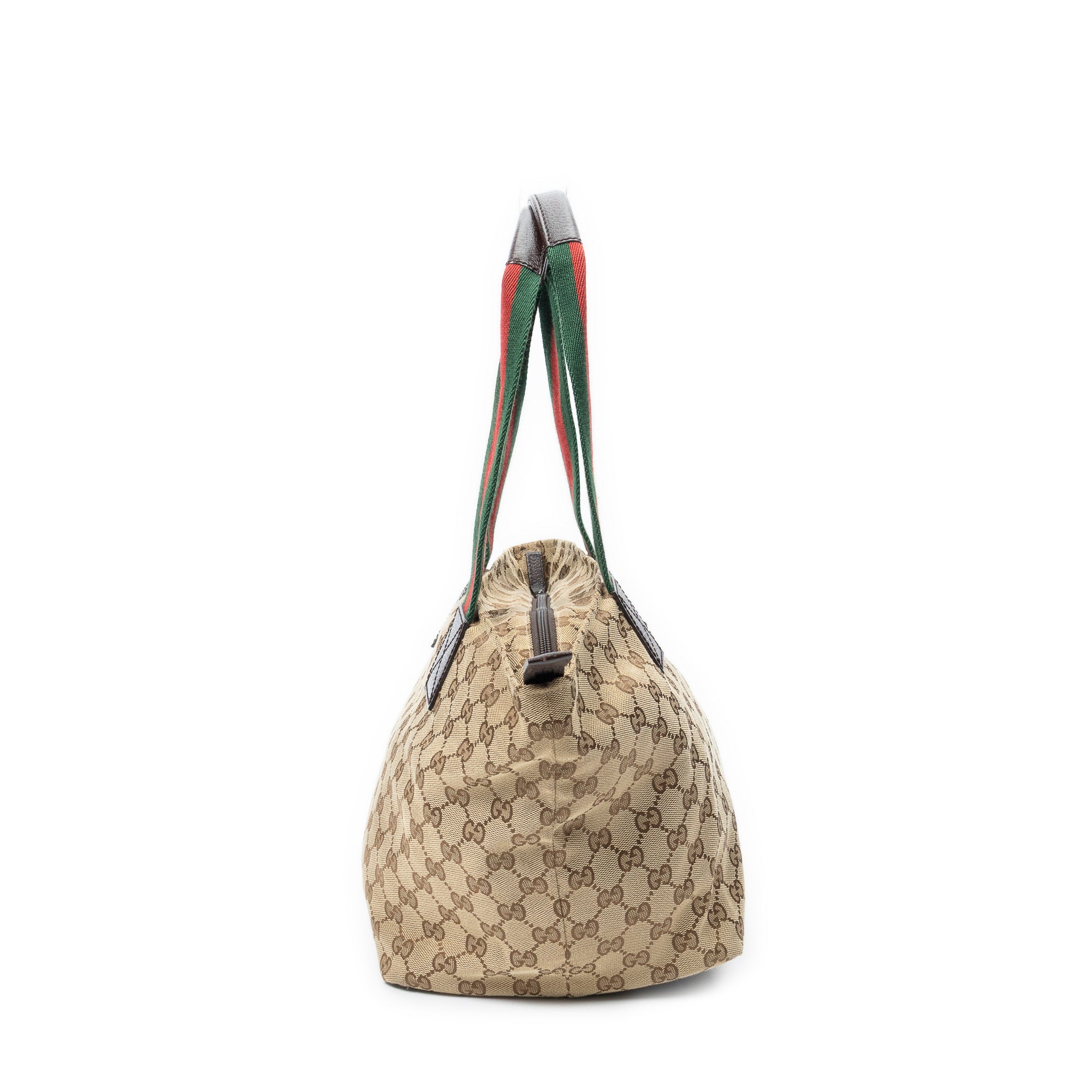 Shoulder Bag Medium Web Trapeze Tote Brown Monogrammed Canvas