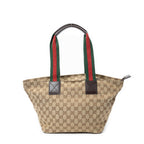 Shoulder Bag Medium Web Trapeze Tote Brown Monogrammed Canvas