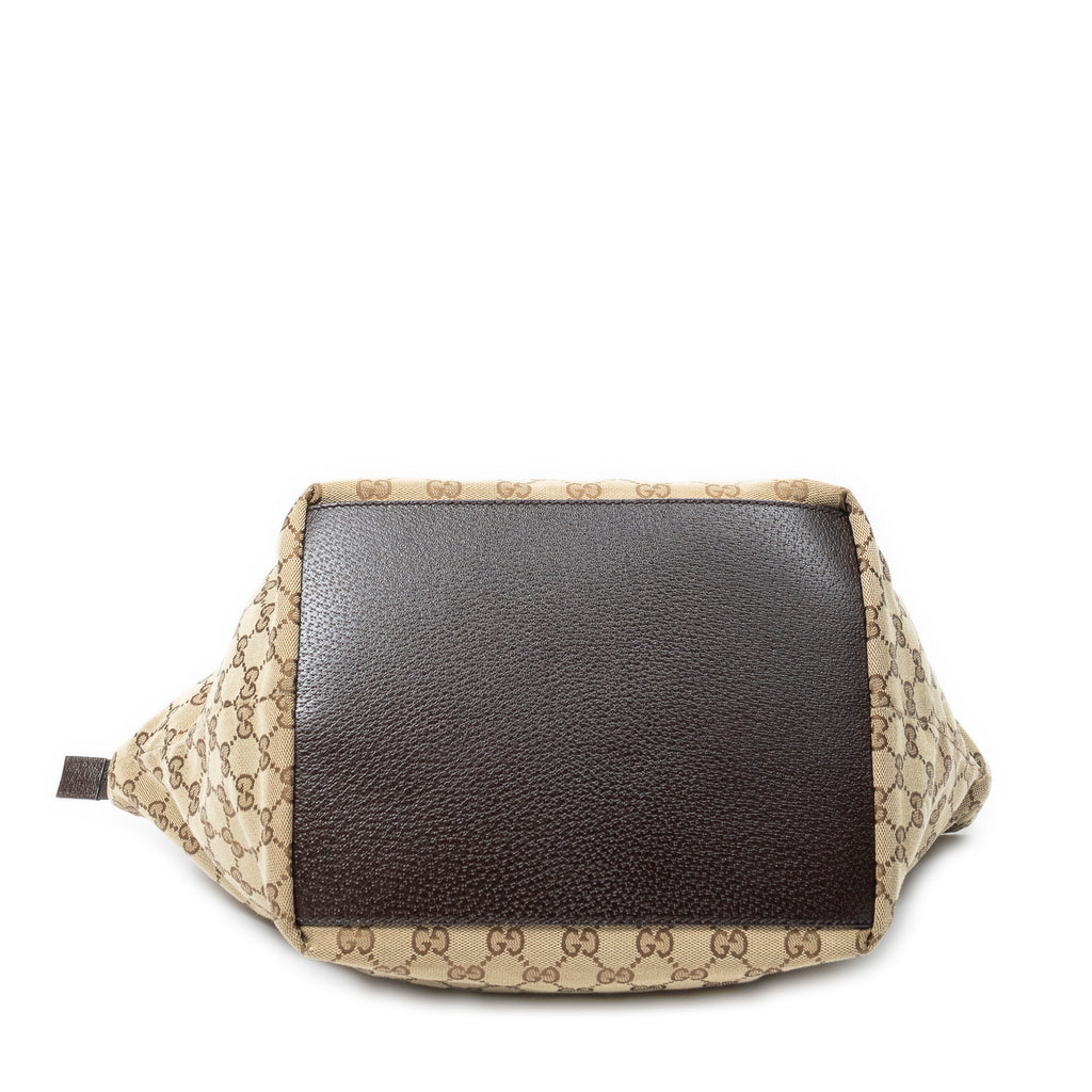 Shoulder Bag Medium Web Trapeze Tote Brown Monogrammed Canvas