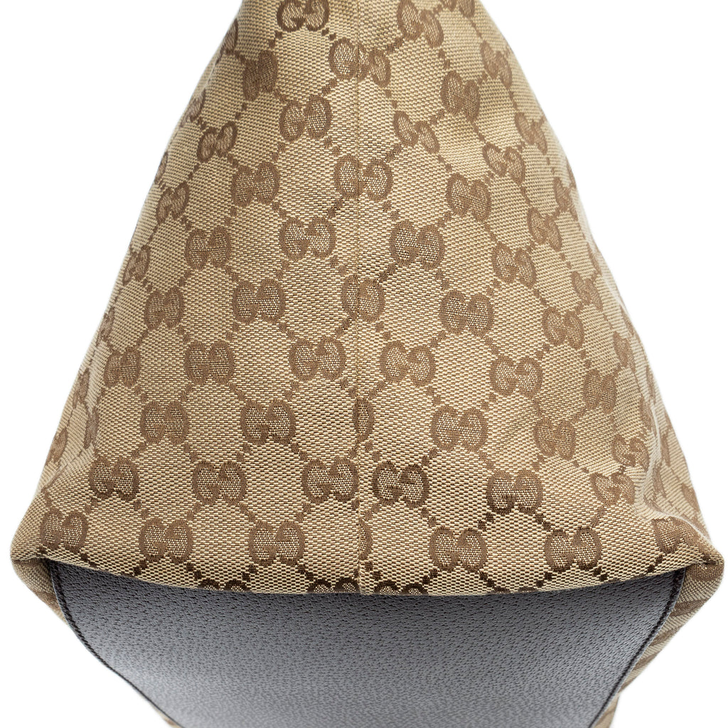 Shoulder Bag Medium Web Trapeze Tote Brown Monogrammed Canvas