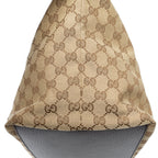 Sac bandoulière cabas trapèze moyen Web en toile monogrammée marron