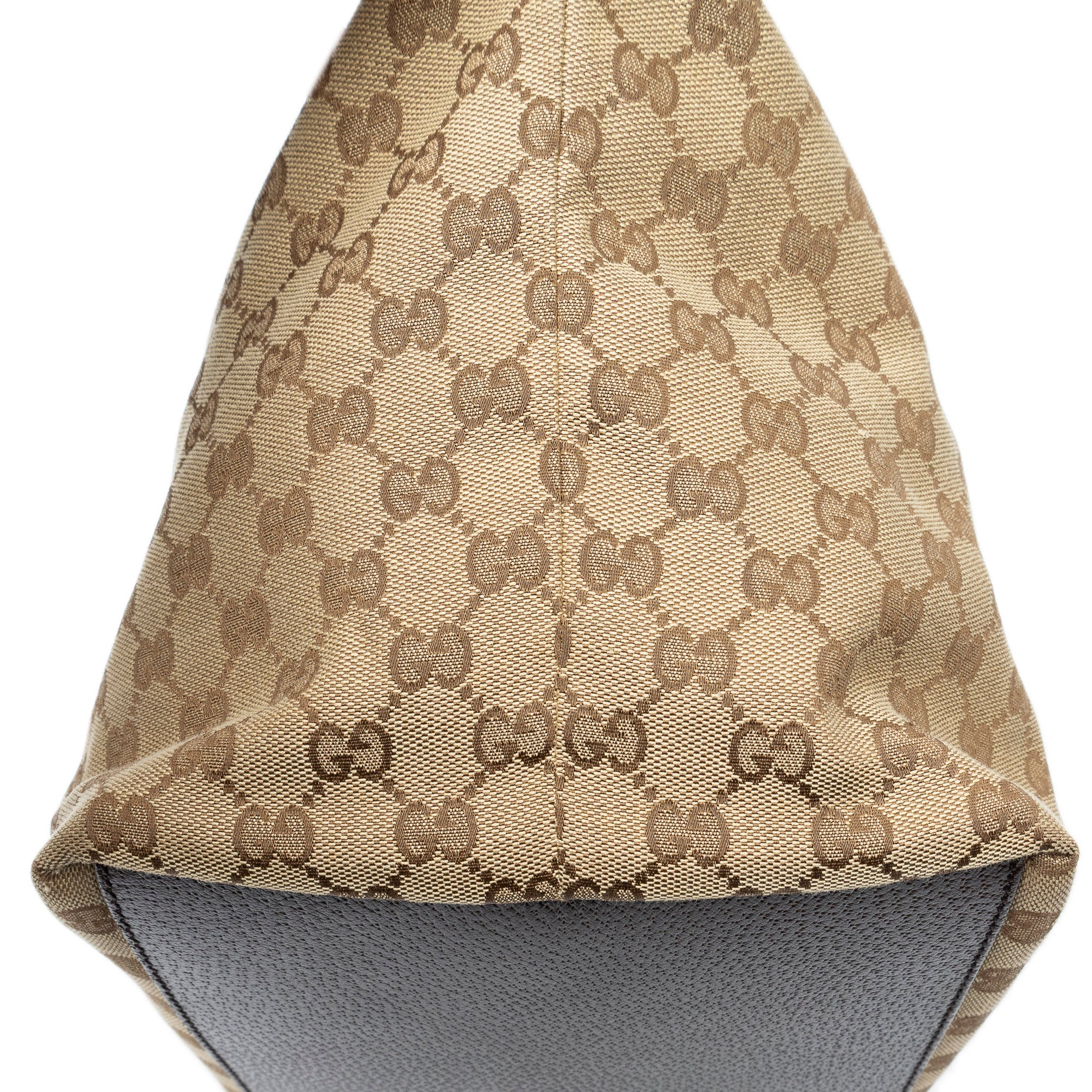 Sac bandoulière cabas trapèze moyen Web en toile monogrammée marron