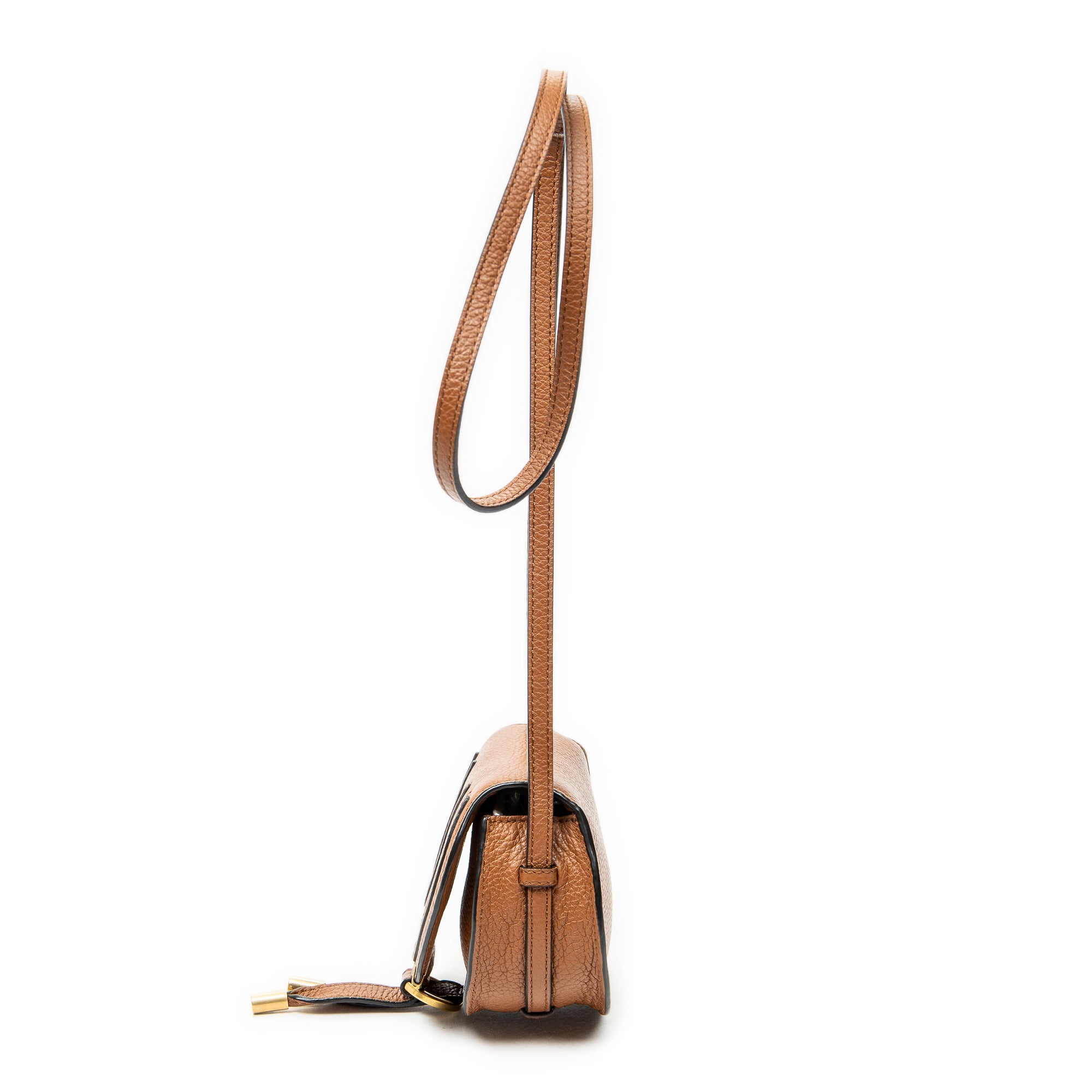 Shoulder Bag Micro Marcie Saddle Bag Brown Calfskin Leather