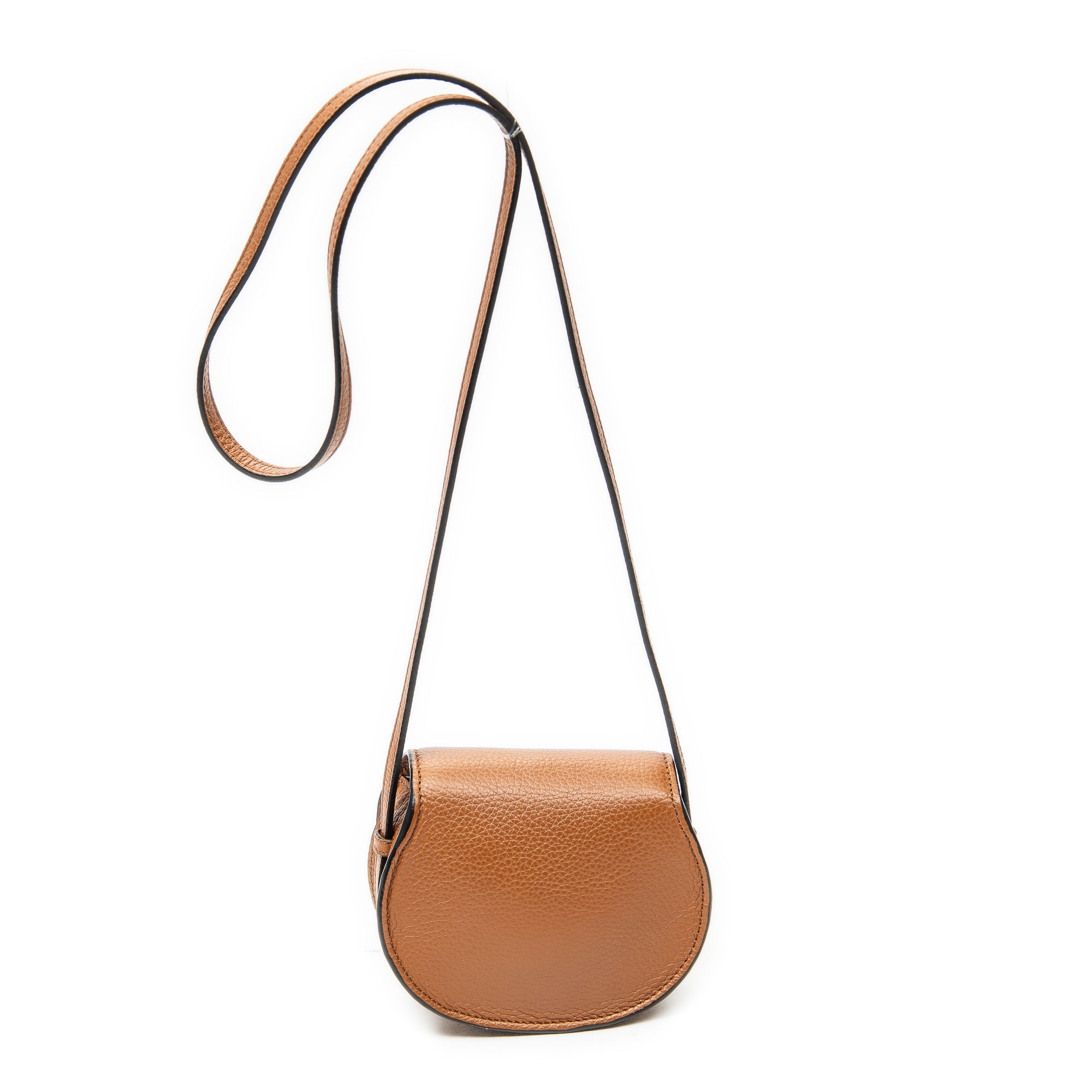 Shoulder Bag Micro Marcie Saddle Bag Brown Calfskin Leather