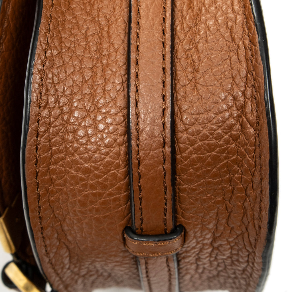 Shoulder Bag Micro Marcie Saddle Bag Brown Calfskin Leather