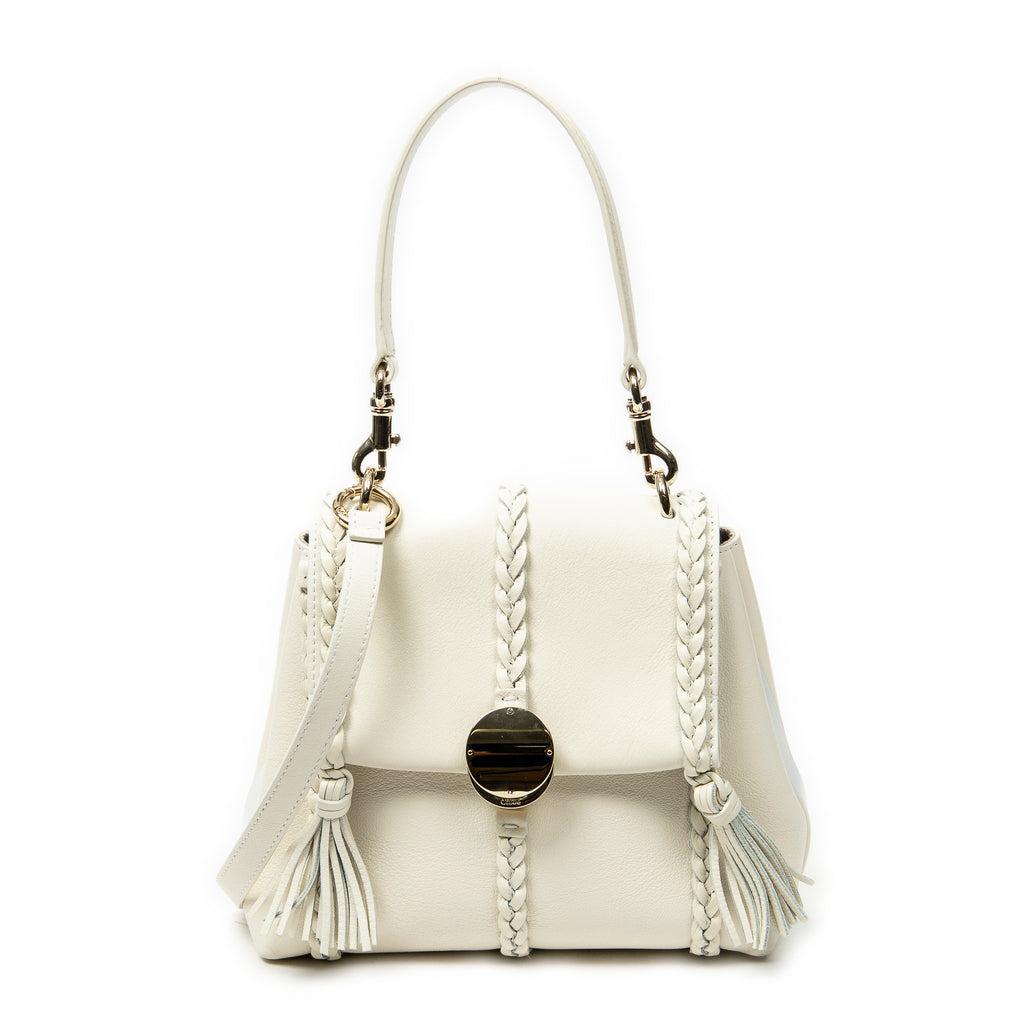 Shoulder Bag Penelope White Calfskin Leather