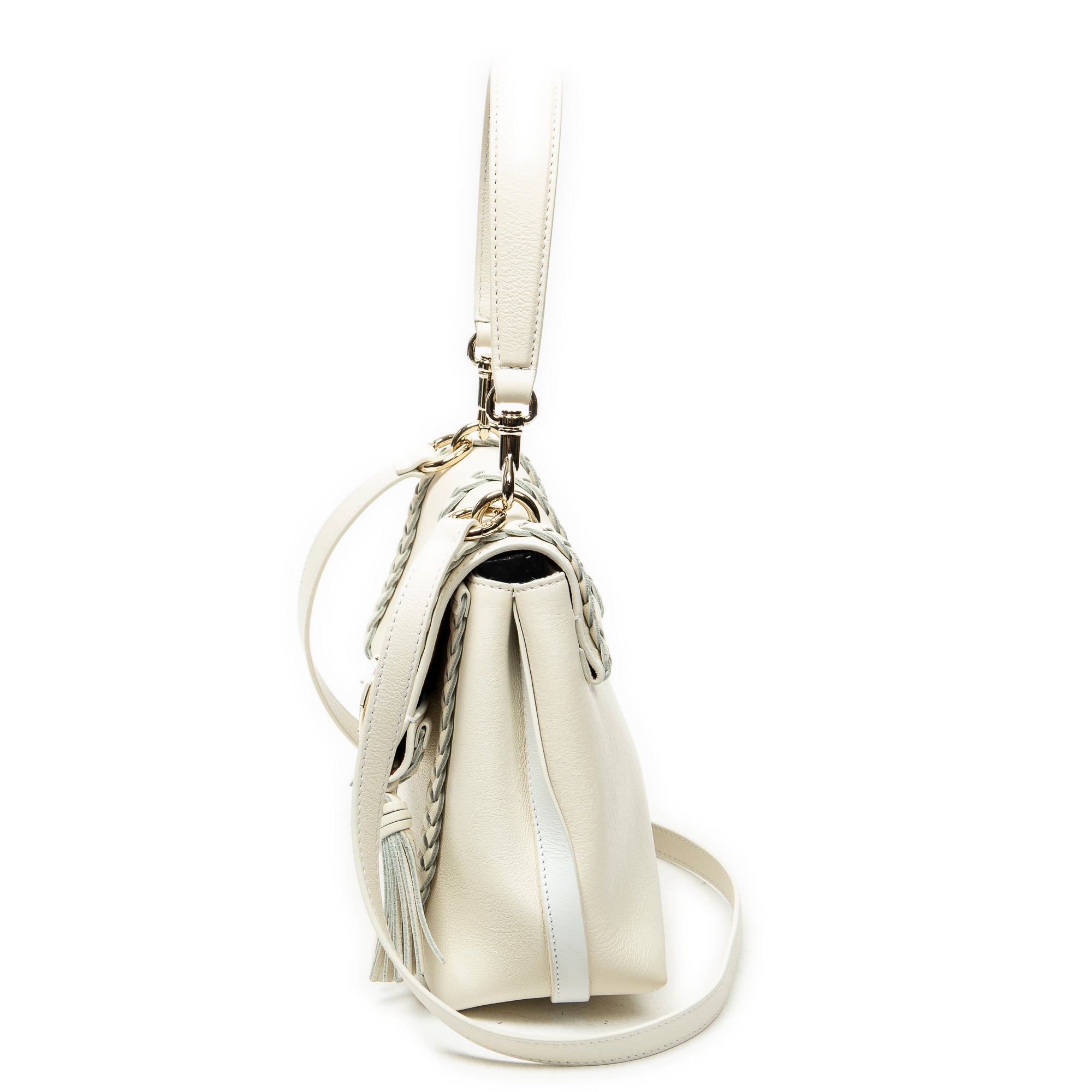 Shoulder Bag Penelope White Calfskin Leather