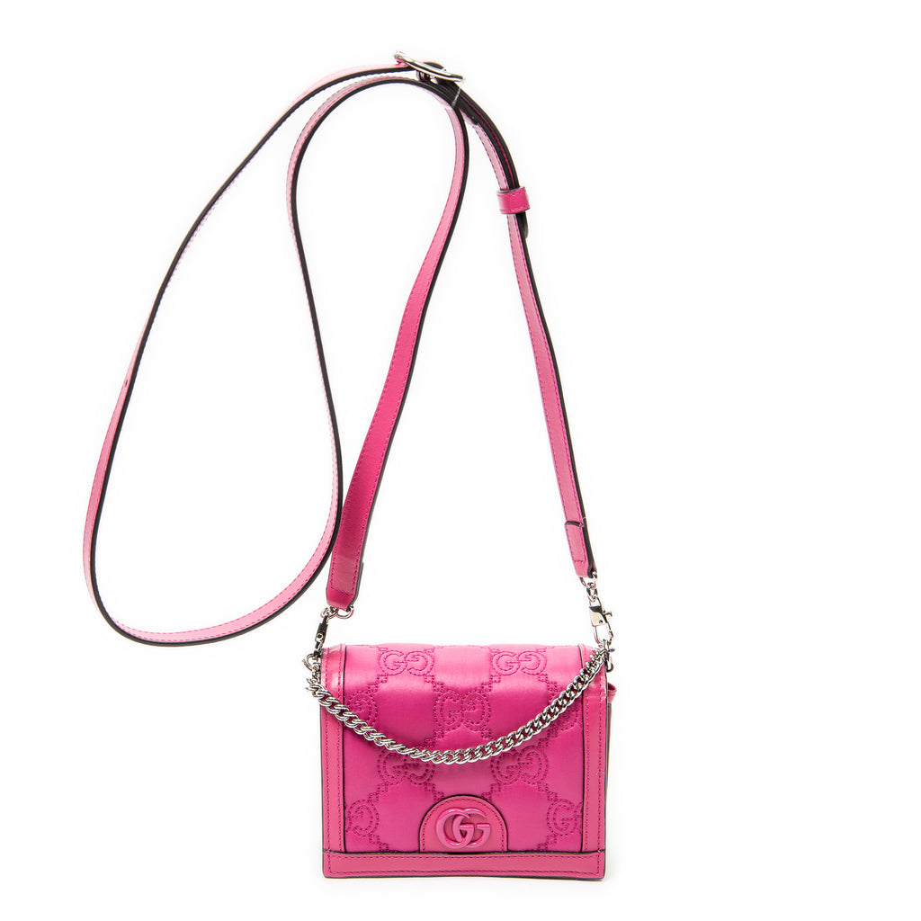 Shoulder Bag Mini Marmont Wallet On Chain Fuchsia Quilted GG Nylon Canvas