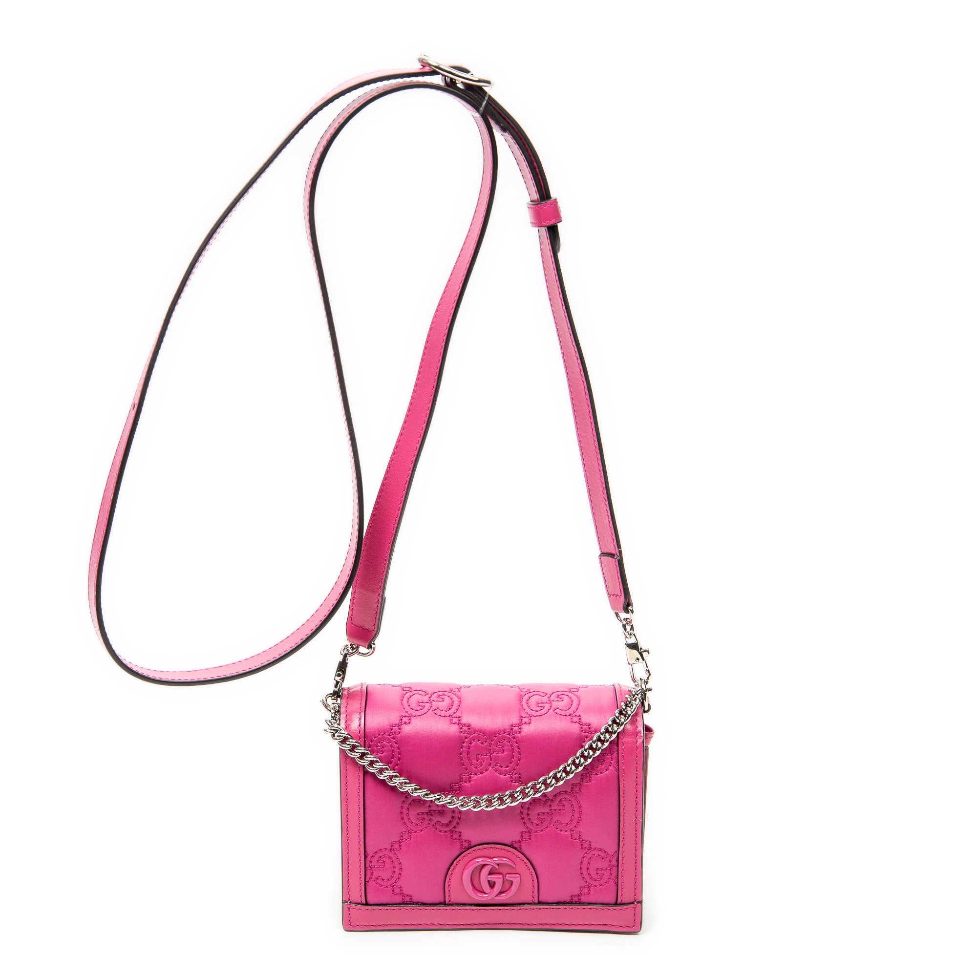 Shoulder Bag Mini Marmont Wallet On Chain Fuchsia Quilted GG Nylon Canvas
