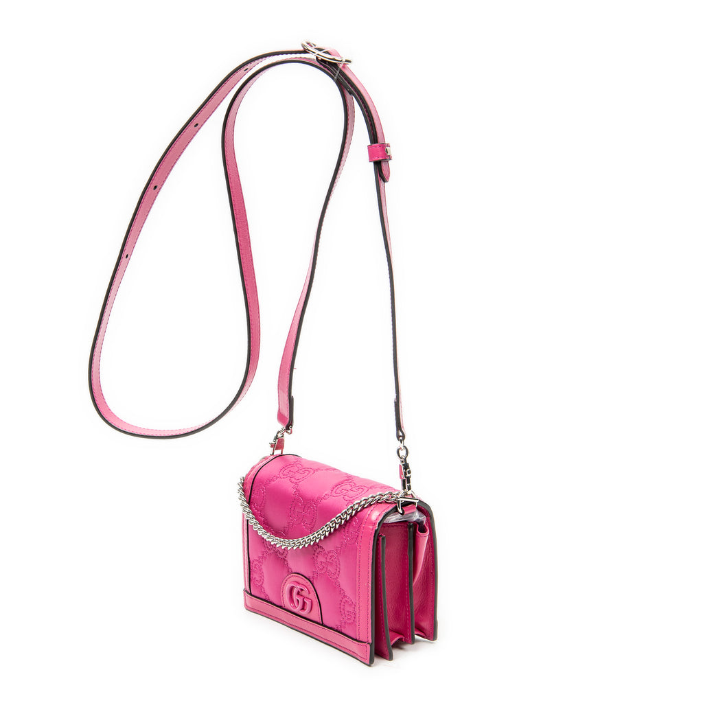 Shoulder Bag Mini Marmont Wallet On Chain Fuchsia Quilted GG Nylon Canvas
