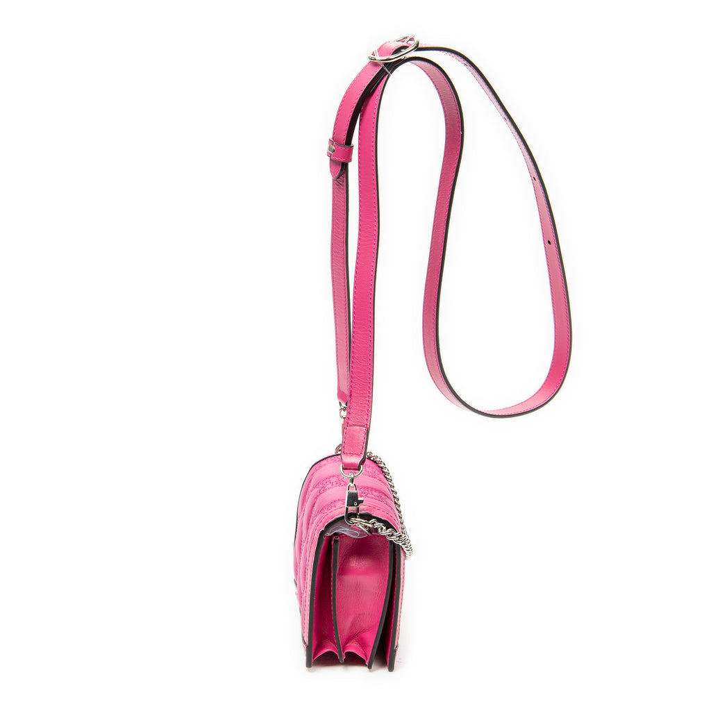 Shoulder Bag Mini Marmont Wallet On Chain Fuchsia Quilted GG Nylon Canvas