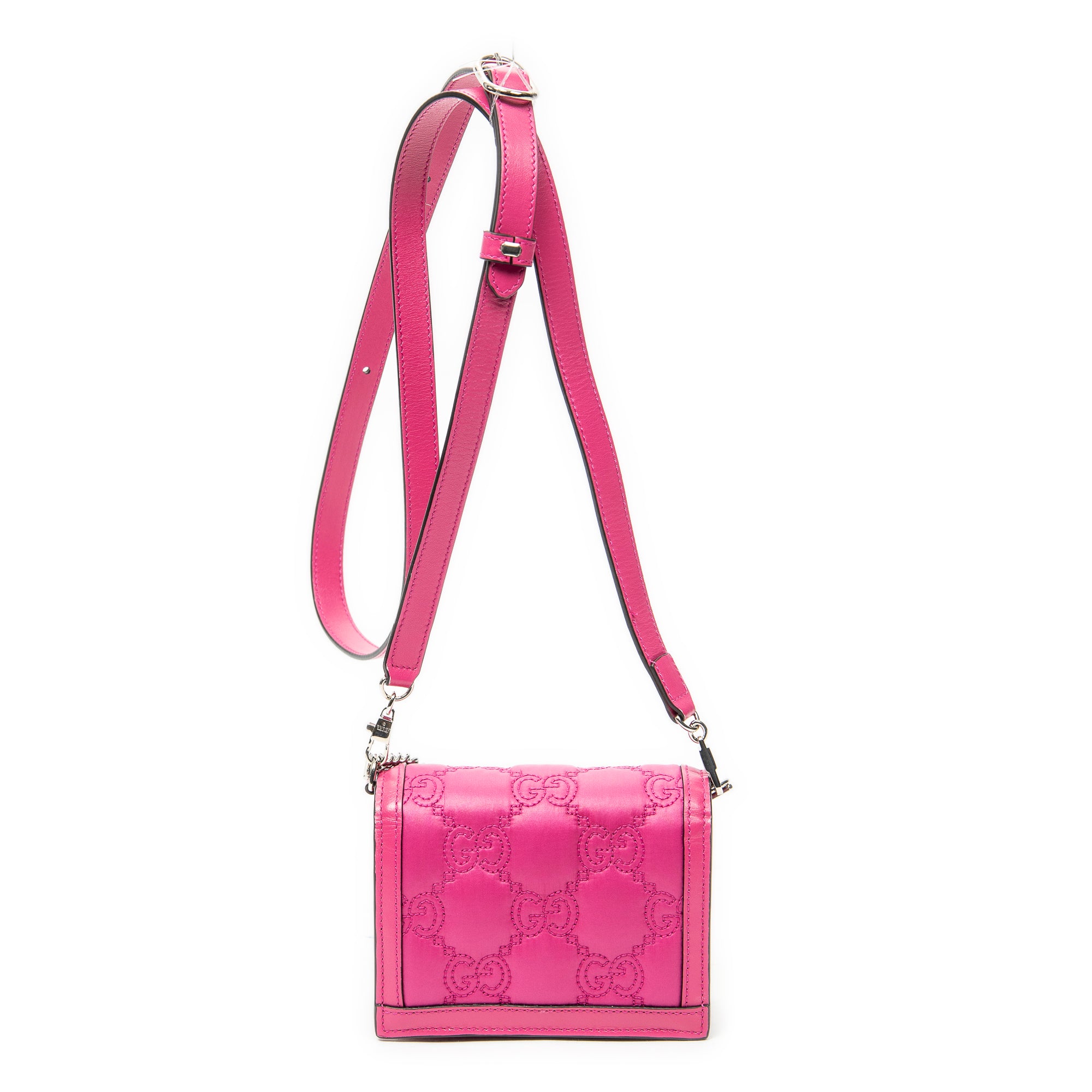 Shoulder Bag Mini Marmont Wallet On Chain Fuchsia Quilted GG Nylon Canvas