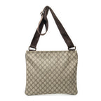 Shoulder Bag Large Square Zip Messenger Beige Supreme Coated Canvas