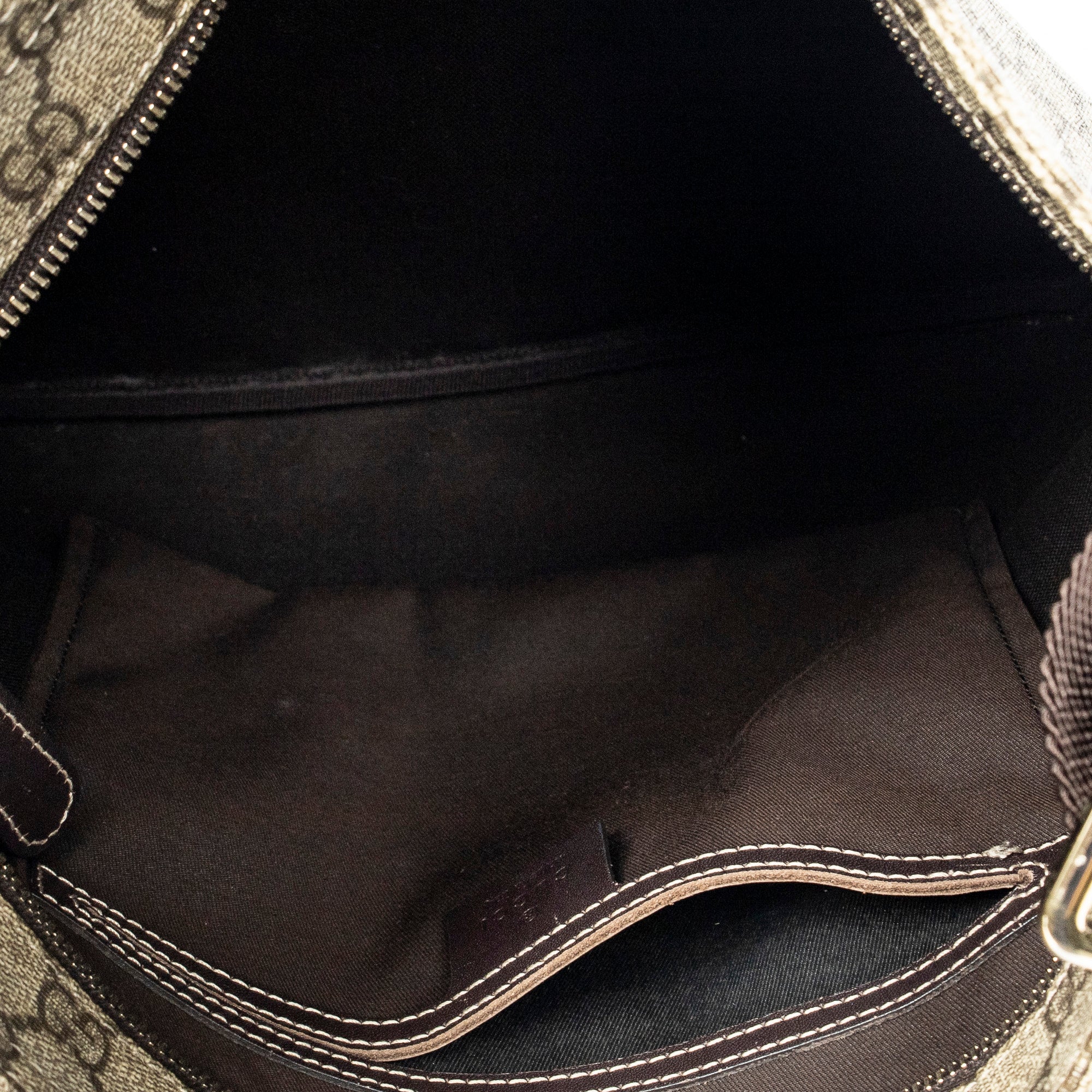Shoulder Bag Large Square Zip Messenger Beige Supreme Coated Canvas