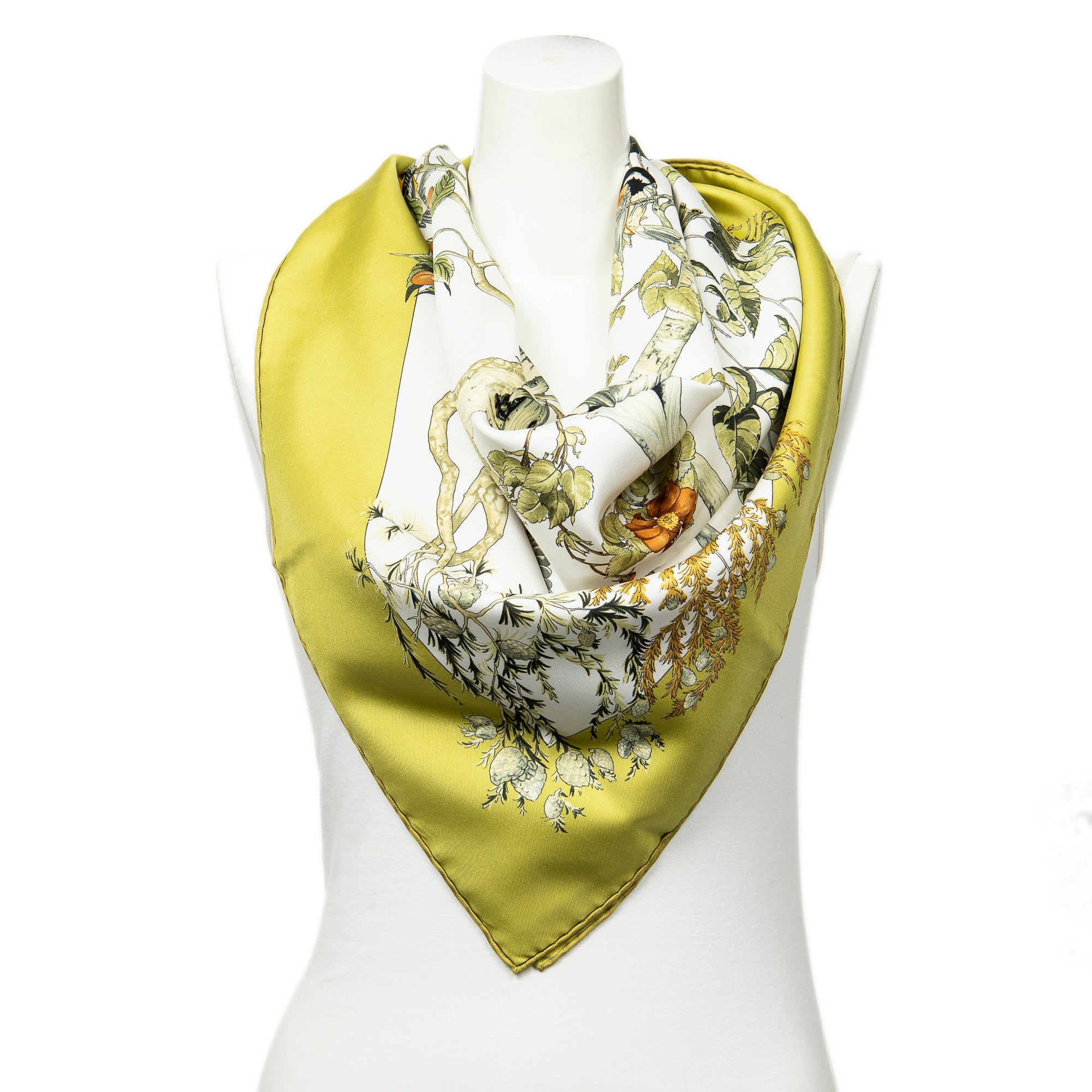 Scarf Scarf Green 100% Twill Silk