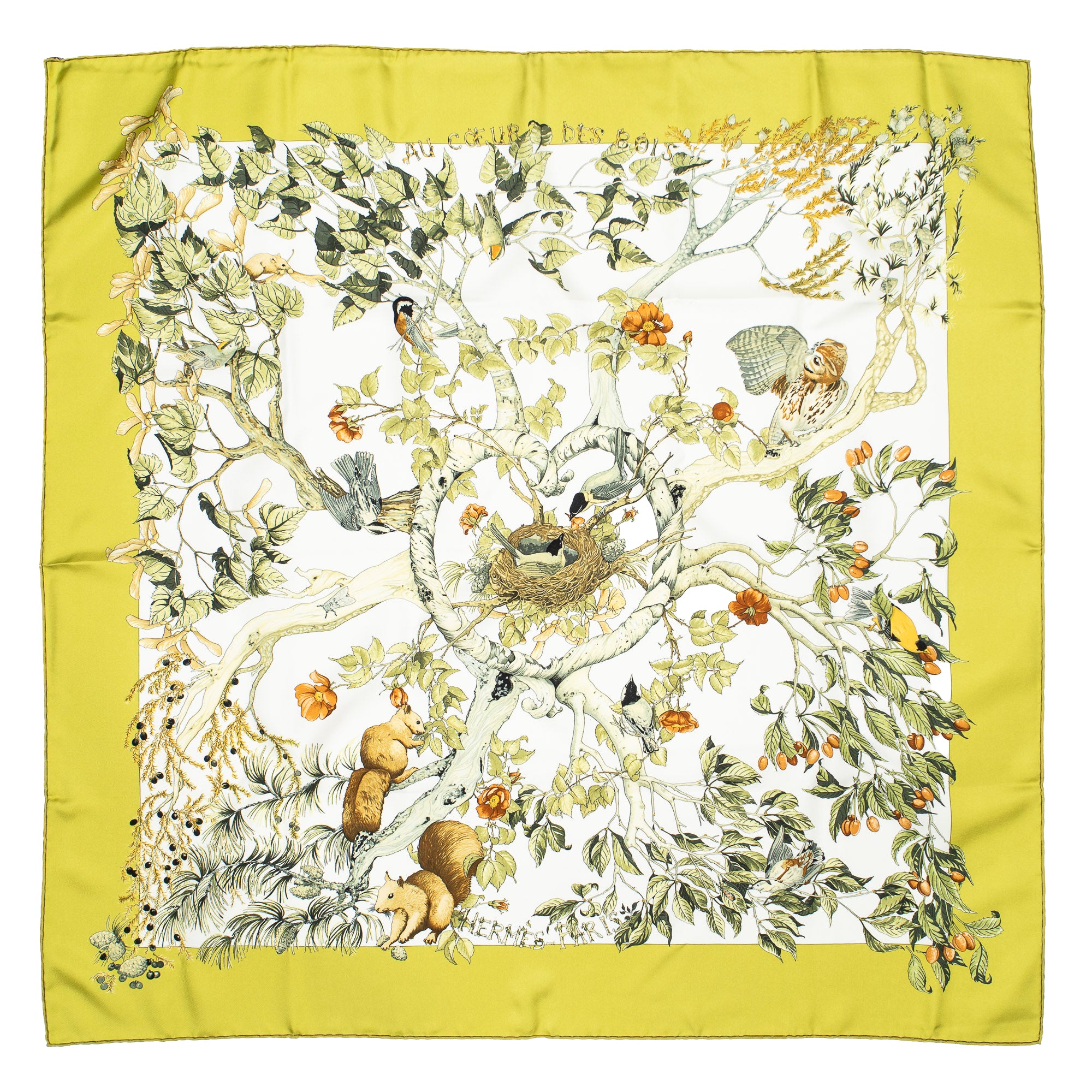 Scarf Scarf Green 100% Twill Silk