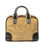 Handbag Vintage Amazona 32 Beige Suede Leather