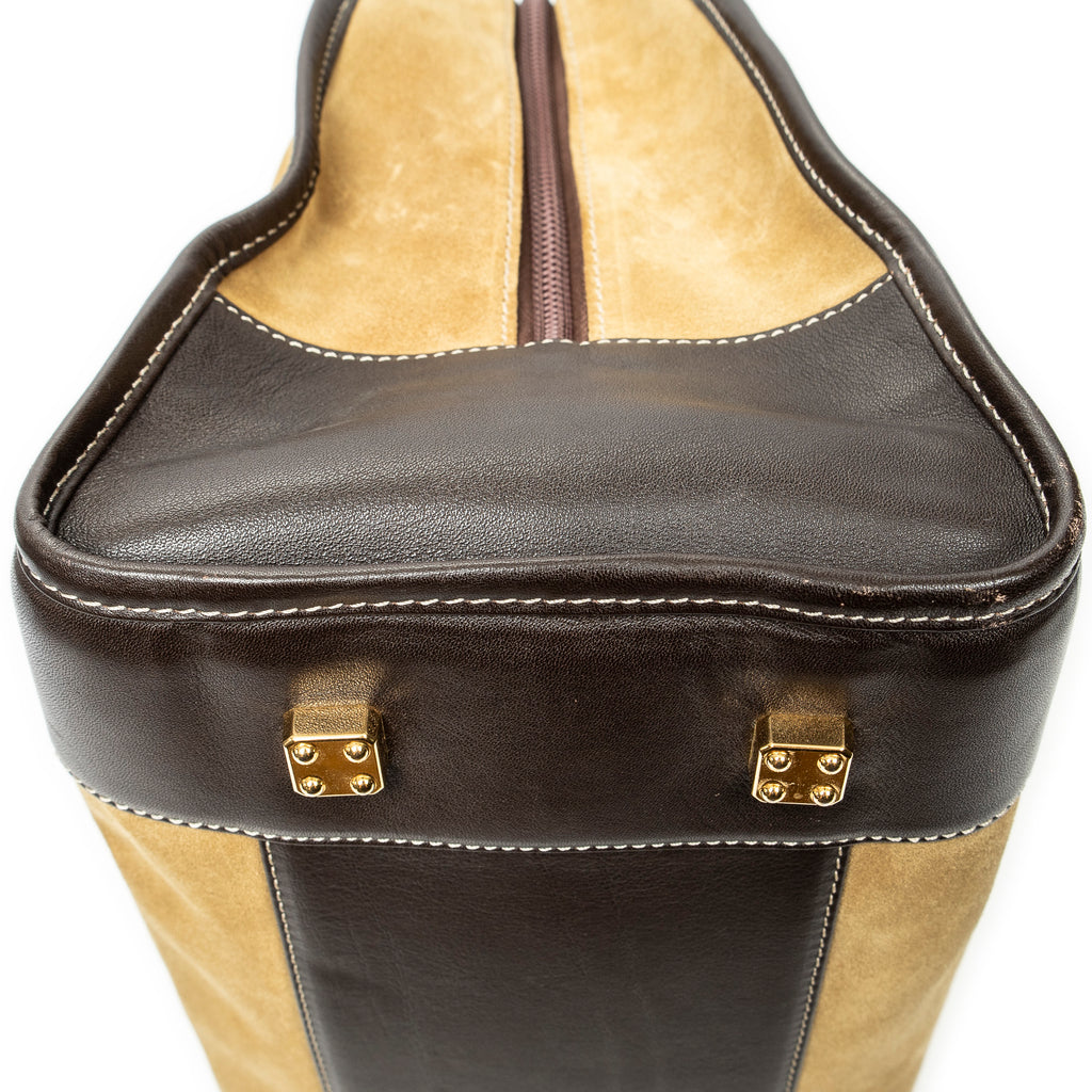 Handbag Vintage Amazona 32 Beige Suede Leather