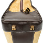 Handbag Vintage Amazona 32 Beige Suede Leather