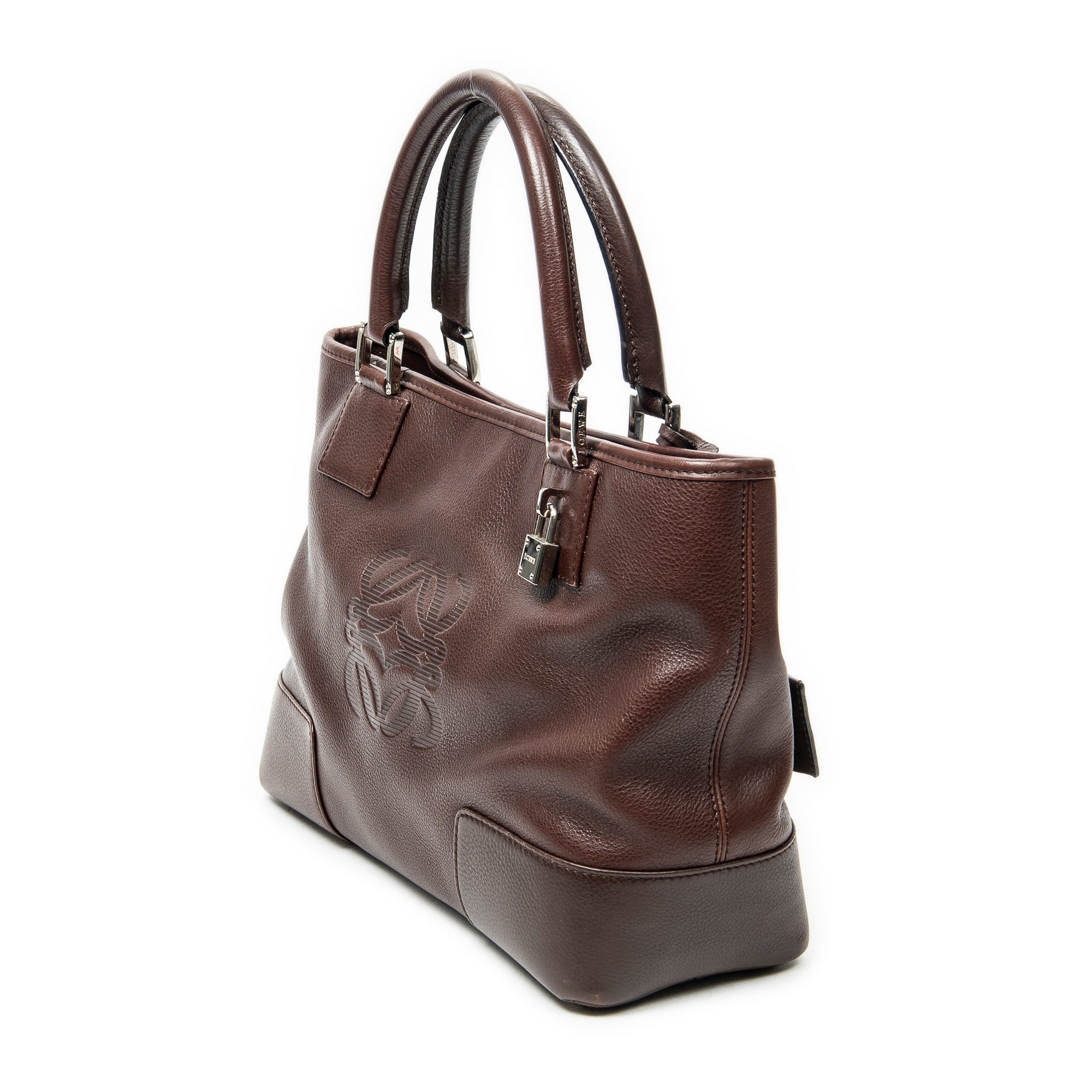 Handbag Vintage Anagram Tote Brown Calfskin Leather